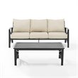 Afuera Living 2-Piece Metal/Polyester Outdoor Sofa Set in Oatmeal/Bronze