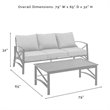 Afuera Living 2-Piece Metal/Polyester Outdoor Sofa Set in Oatmeal/Bronze