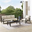 Afuera Living 3-Piece Metal Outdoor Sofa Set in Oil Rubbed Bronze/Oatmeal