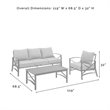 Afuera Living 3-Piece Metal Outdoor Sofa Set in Oil Rubbed Bronze/Oatmeal