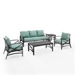 Afuera Living 5-Piece Metal Outdoor Sofa Set in Mist Green/Oil Rubbed Bronze