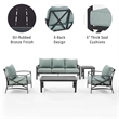 Afuera Living 5-Piece Metal Outdoor Sofa Set in Mist Green/Oil Rubbed Bronze