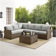 Afuera Living 5PC Wicker / Rattan & Fabric Outdoor Sectional Set in Gray/Brown