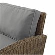 Afuera Living 5PC Wicker / Rattan & Fabric Outdoor Sectional Set in Gray/Brown