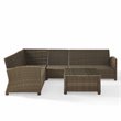 Afuera Living 5PC Wicker / Rattan & Fabric Outdoor Sectional Set in Gray/Brown