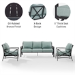 Afuera Living Steel Mist Green Outdoor Sofa Set Weatherproof 147