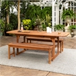 Afuera Living 3-Piece Extendable Outdoor Patio Dining Set in Dark Brown