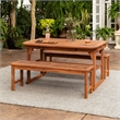 Afuera Living 3-Piece Extendable Outdoor Patio Dining Set in Dark Brown