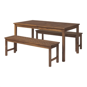 Afuera Living 3-Piece Outdoor Patio Dining Set in Dark Brown