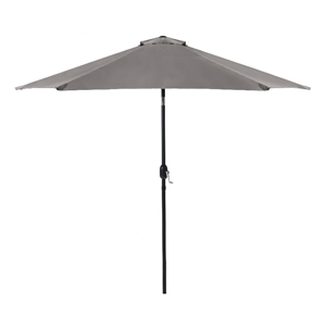 Afuera Living 9Ft Gray Adjustable Articulated Tilting Fabric Patio Umbrella