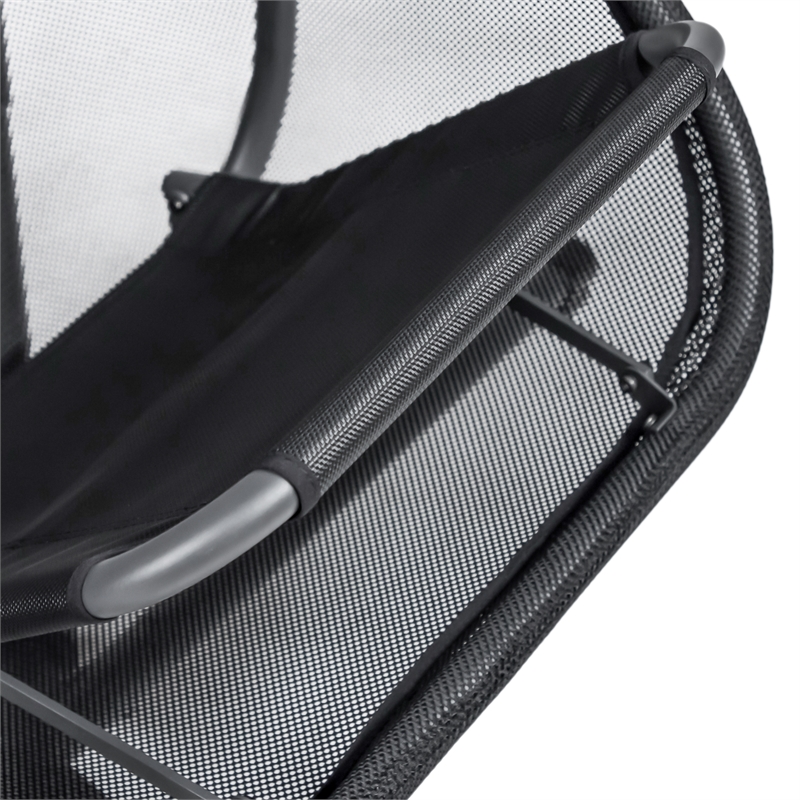 Afuera Living Breeze Outdoor Foldable Mesh Fabric Egg Swing in Black