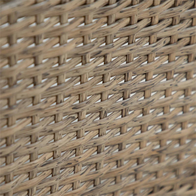 Afuera Living Outdoor Patio Aluminum Polyrattan Ottoman in Beige