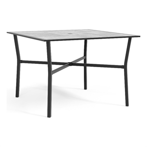Afuera Living 40-inch Metal Outdoor Patio Dining Table in Black