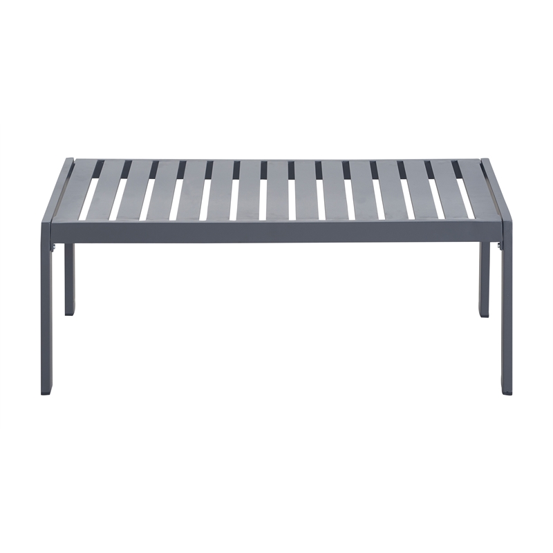 Afuera Living Modern / Contemporary Outdoor Coffee Table in Gray Gunmetal