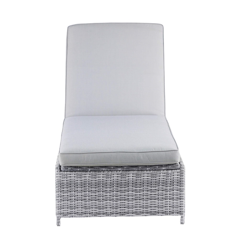 Afuera Living Traditional Wicker / Rattan Outdoor Chaise Lounge in Gray