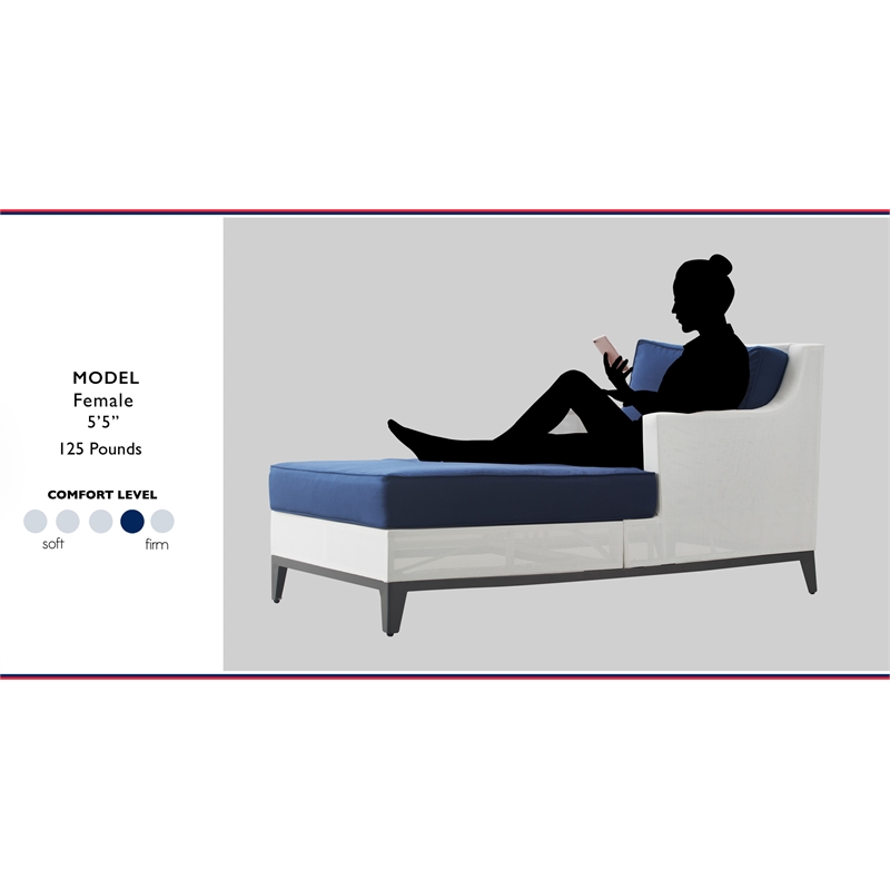 Afuera Living Modern / Contemporary Outdoor Daybed Coastal White and Navy