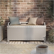 Afuera Living Gray Poolside Outdoor Wicker Metal Storage Bench