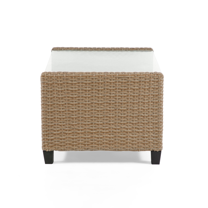 Afuera Living Transitional Wicker / Rattan Outdoor Coffee Table in Natural