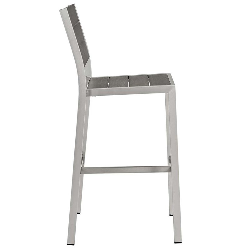 Afuera Living 3 Piece Patio Pub Set in Silver and Gray Finish