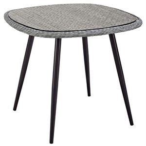 Afuera Living 36&quot Square Glass Top Patio Bistro Table in Gray