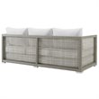 Afuera Living 3-Piece Modern Wicker / Rattan Patio Sofa Set in Gray