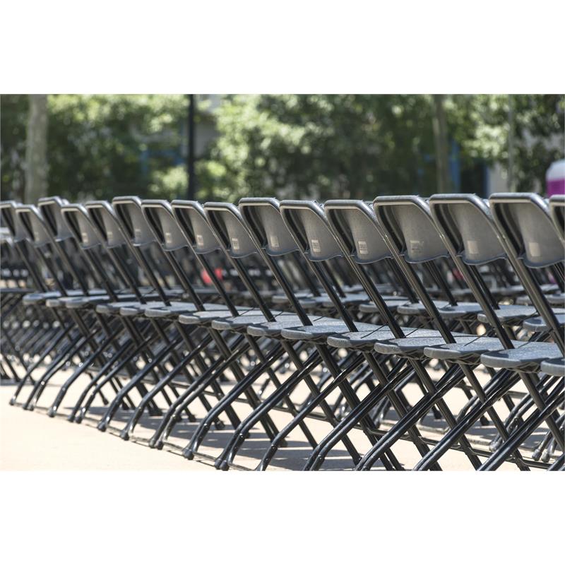 Afuera Living Plastic Indoor/Outdoor Folding Chair in Black (8-Pack)