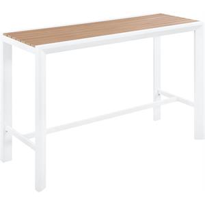 Afuera Living Wood Outdoor Patio Rectangle Bar Table in Brown