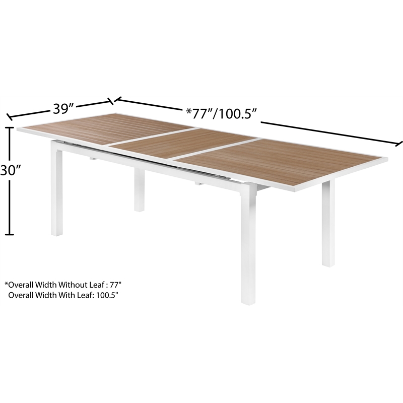 Afuera Living Brown Wood Outdoor Patio Extendable Dining Table
