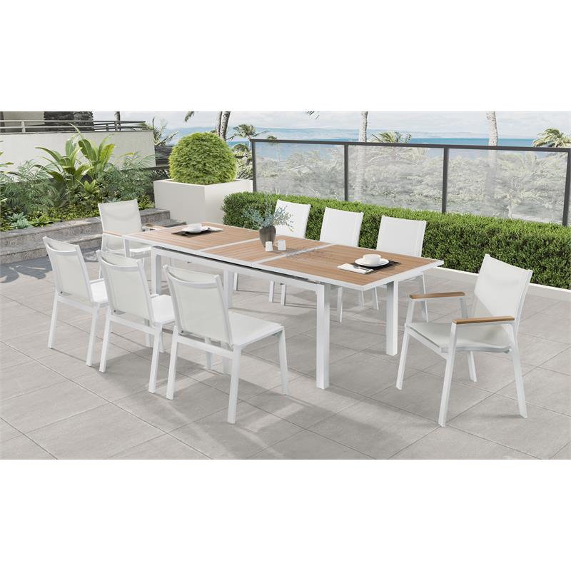 Afuera Living Brown Wood Outdoor Patio Extendable Dining Table