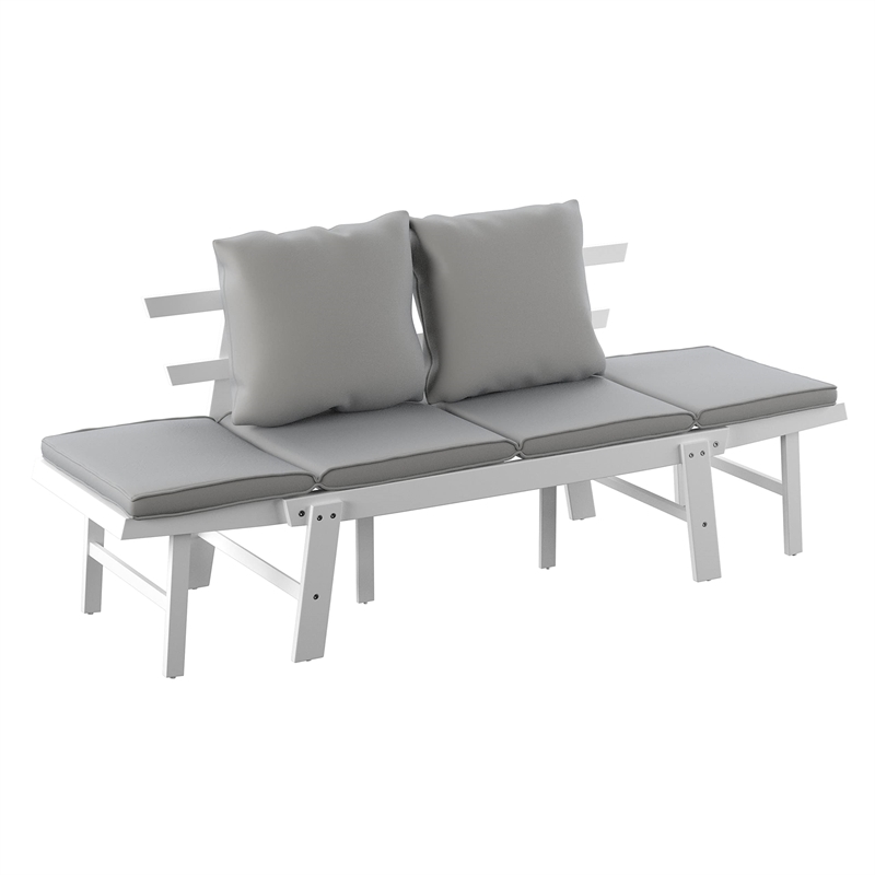 Afuera Living Modern Dolavon Outdoor Convertible Lounge Chair in White