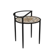 Afuera Living Modern Outdoor Accent Table in Black with Multi-Color Tile