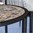 Afuera Living Modern Outdoor Accent Table in Black with Multi-Color Tile