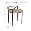Afuera Living Modern Outdoor Accent Table in Black with Multi-Color Tile