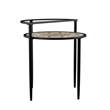 Afuera Living Modern Outdoor Accent Table in Black with Multi-Color Tile