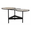 Afuera Living Outdoor 3-Tier Cocktail Table with Multi-Color Tile in Black