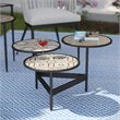 Afuera Living Outdoor 3-Tier Cocktail Table with Multi-Color Tile in Black
