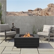 Afuera Living Square Metal Propane Fire Table with Conversion Kit in Black