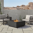 Afuera Living Square Metal Propane Fire Table with Conversion Kit in Black