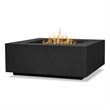 Afuera Living Square Metal Propane Fire Table with Conversion Kit in Black