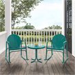 Afuera Living Steel Turquoise Rocking Chair Set Round Weatherproof 32.25
