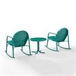 Afuera Living Steel Turquoise Rocking Chair Set Round Weatherproof 32.25