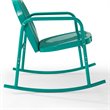 Afuera Living Steel Turquoise Rocking Chair Set Round Weatherproof 32.25