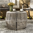 Afuera Living Wicker / Rattan Round Outdoor Coffee Table in Gray