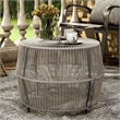 Afuera Living Wicker / Rattan Round Outdoor Coffee Table in Gray