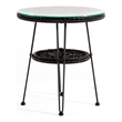 Afuera Living Wicker / Rattan Round Outdoor Coffee Table in Black