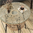 Afuera Living Wicker / Rattan Round Outdoor Coffee Table in Natural