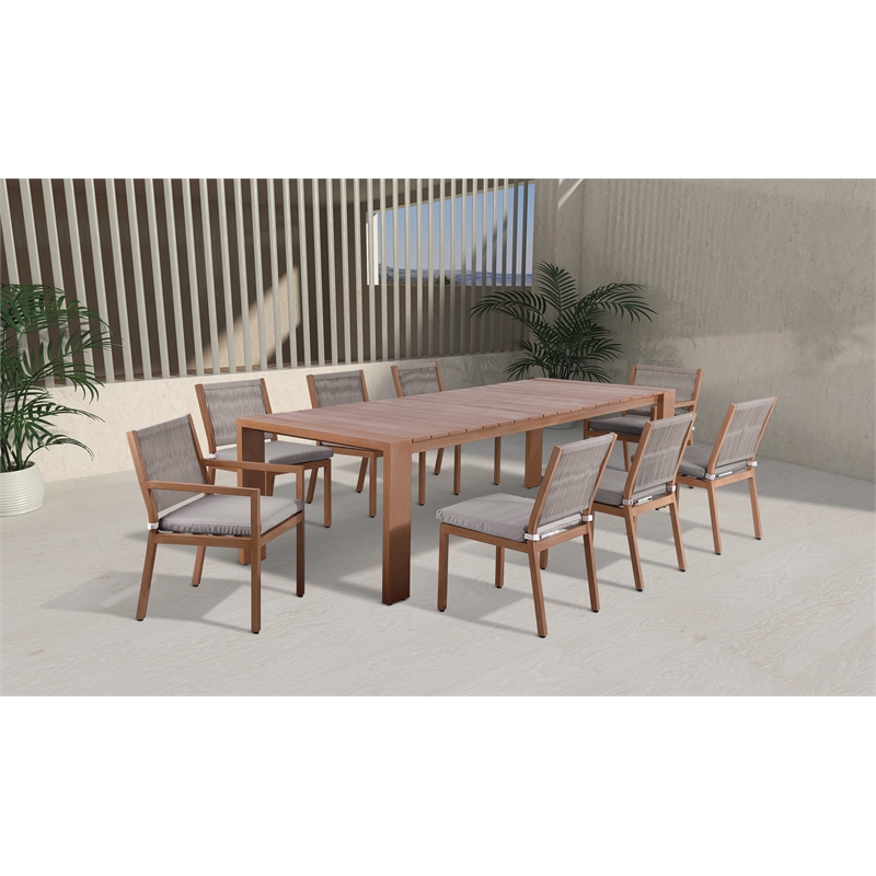 Afuera Living Contemporary Natural Outdoor Patio Dining Table