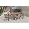 Afuera Living Contemporary Natural Outdoor Patio Dining Table