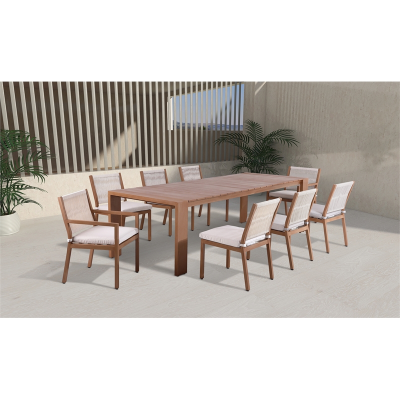 Afuera Living Contemporary Natural Outdoor Patio Dining Table