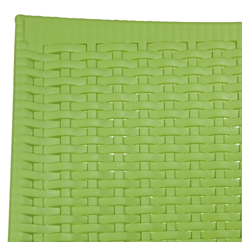 Afuera Living Modern Weave Indoor Outdoor Dining Armchair in Green Set of 2